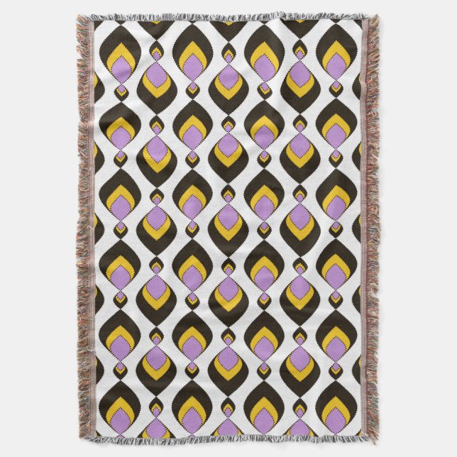 Retro, retro ornament throw blanket (Front Vertical)