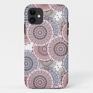 Retro, retro pattern, beige , grey  elegant iPhone 11 case