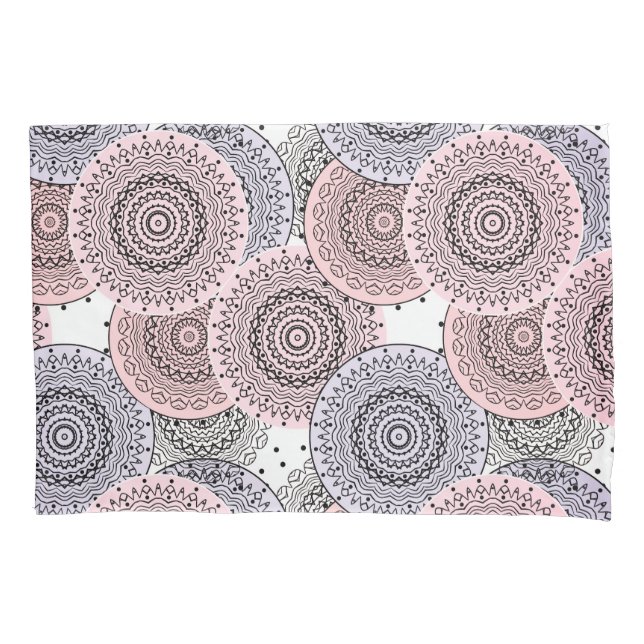 Retro, retro pattern, beige , grey  elegant pillowcase (Front)