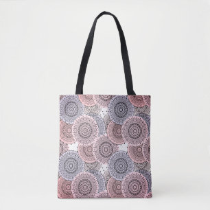 Retro, retro pattern, beige , grey  elegant tote bag