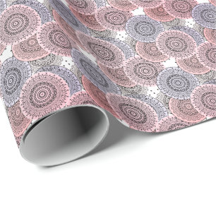 Retro, retro pattern, beige , grey elegant wrapping paper