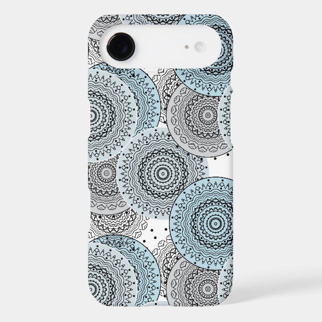Retro, retro pattern, blue and grey,  elegant Case-Mate iPhone case (Back)