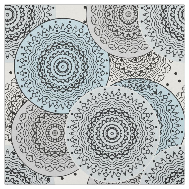 Retro, retro pattern, blue and grey,  elegant fabric (Swatch)