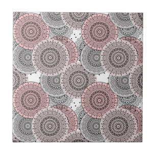Retro, retro pattern, blue and pink,  elegant ceramic tile