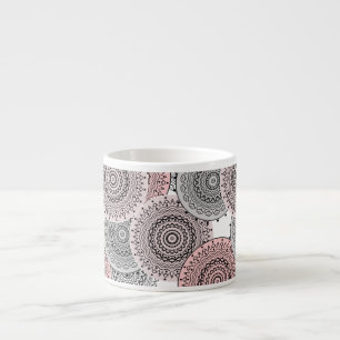 Retro, retro pattern, blue and pink,  elegant espresso cup