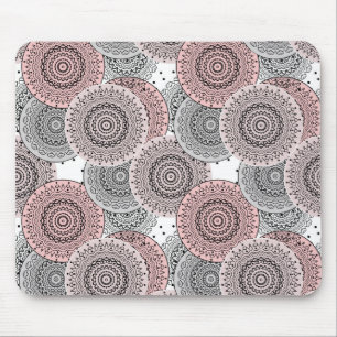Retro, retro pattern, blue and pink,  elegant mouse pad