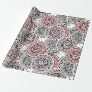 Retro, retro pattern, blue and pink,  elegant wrapping paper