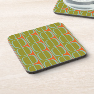 Retro Retro Squares and Stripes Cork Coasters