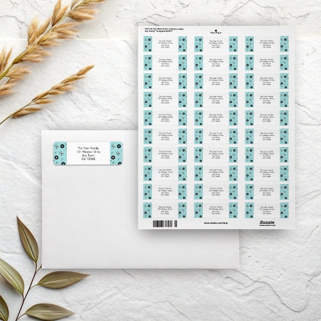Retro Return Address Label (Retro 50s theme return address labels)