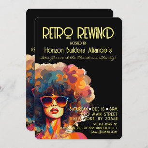 Retro Rewind Christmas Party Invitation