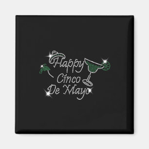 Retro Rhinestone Cinco De Mayo Margarita Funny Mex Magnet