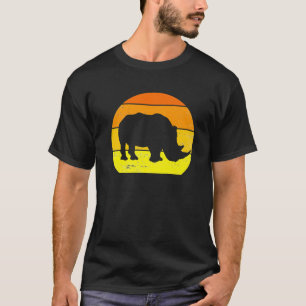 Retro Rhino Vintage Rhino Silhouette Animal Lover T-Shirt