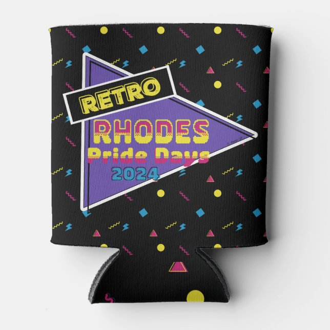Retro Rhodes Pride Days 2024 can cooler (Front)