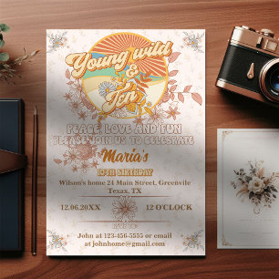 Retro rhythm the ultimate groovy 10th birthday invitation