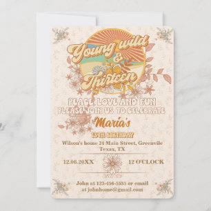 Retro rhythm the ultimate groovy 13th birthday invitation