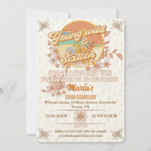 Retro rhythm the ultimate groovy 16th birthday invitation