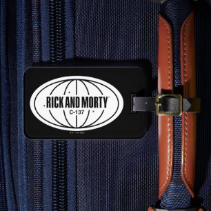 Retro Rick and Morty C-137 Dimension Badge Luggage Tag