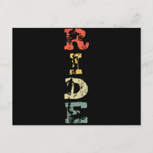 Retro Ride Dirt Bike Motocross Motorcycle Rider Postcard