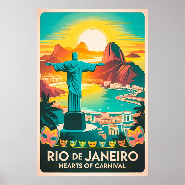 Retro Rio – Christ the Redeemer Poster (Front)