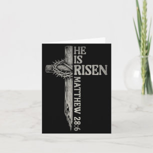 Retro Risen Cross for Boys Men Women Easter Day Card