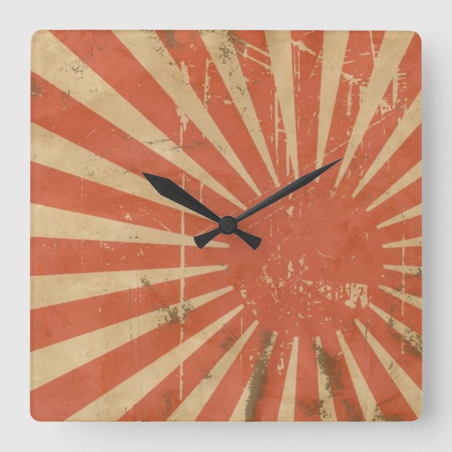 Retro Rising Sun Wallclock (Front)