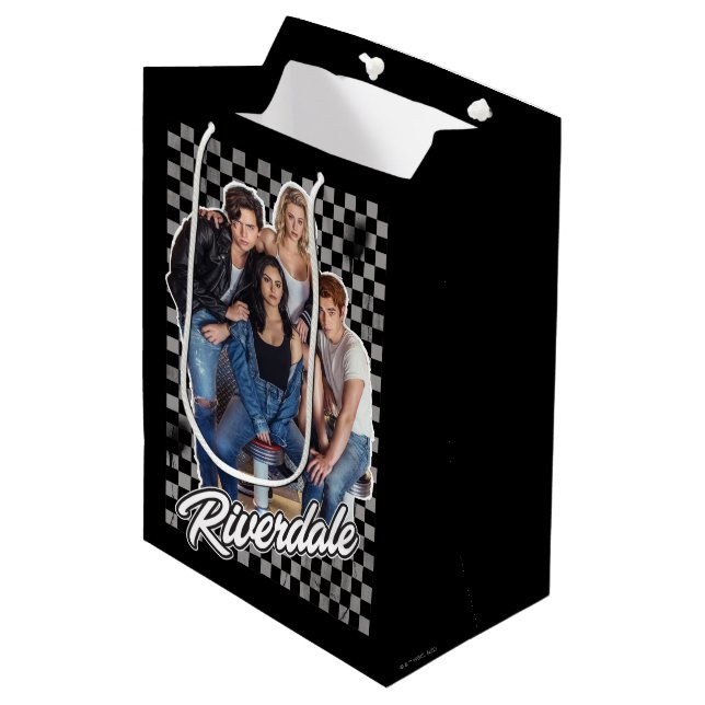 Retro Riverdale Group Graphic Medium Gift Bag (Front Angled)