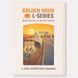 Retro Riverton Kansas Route 66 Rainbow Bridge Magnet