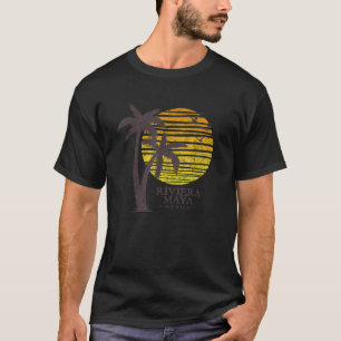 Retro Riviera Maya Mexico Beach Sunset Mens Womens T-Shirt