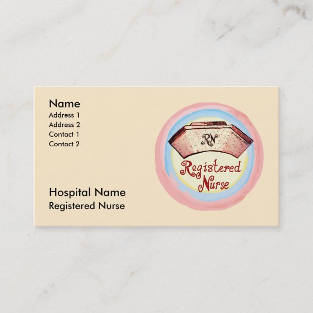 Retro RN Nurse Cap Appointment Card (Front)