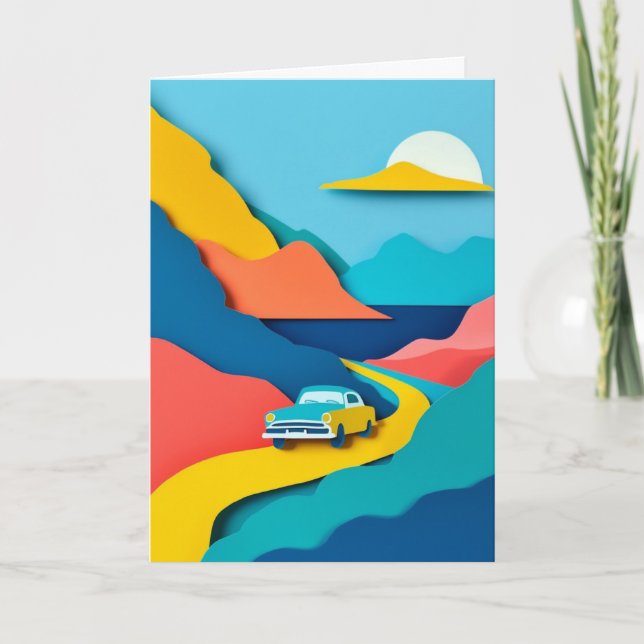 Retro Road Trip Adventure Card (Front)