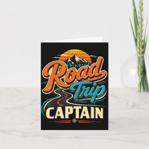 Retro road trip captain adventure card