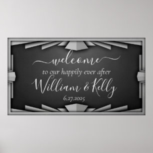 Retro Roaring 20's Art Deco Style Black Elegant Poster