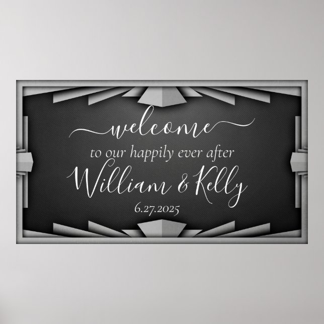 Retro Roaring 20's Art Deco Style Black Elegant Poster (Front)