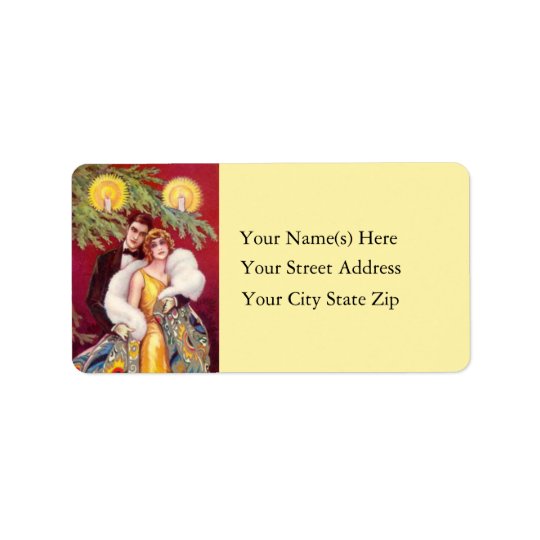 Retro Roaring 20s Vintage Christmas Address Label