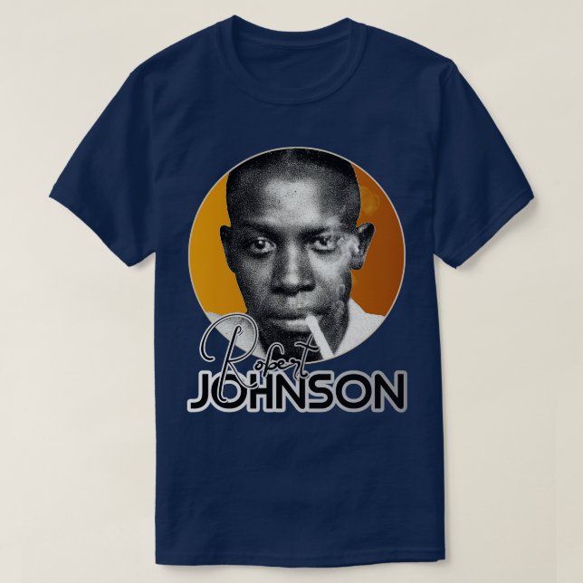 Retro Robert Johnson Gold Tribute T-Shirt (Design Front)