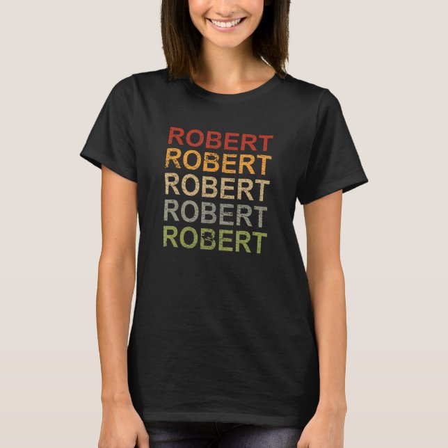Retro Robert Personalised, Robert Name, Boy Man Ro T-Shirt (Front)