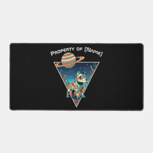 Retro Robo-Dog - Custom Name Desk Mat