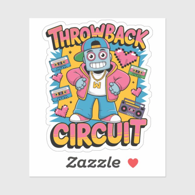 Retro Robot 90s Hip Hop Design – Fun Cartoon Throw (Sheet)