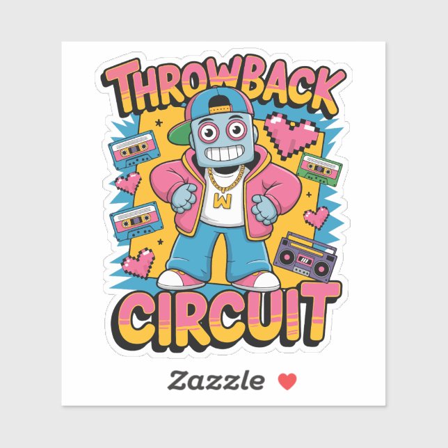 Retro Robot 90s Hip Hop Design – Fun Cartoon Throw (Sheet)