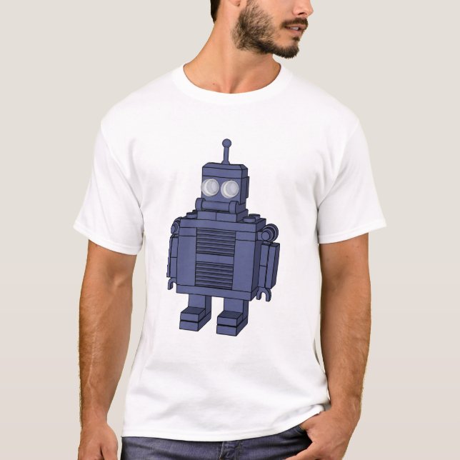 Retro Robot - Blue T-Shirt (Front)