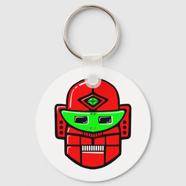 Retro Robot Head Key Ring (Front)