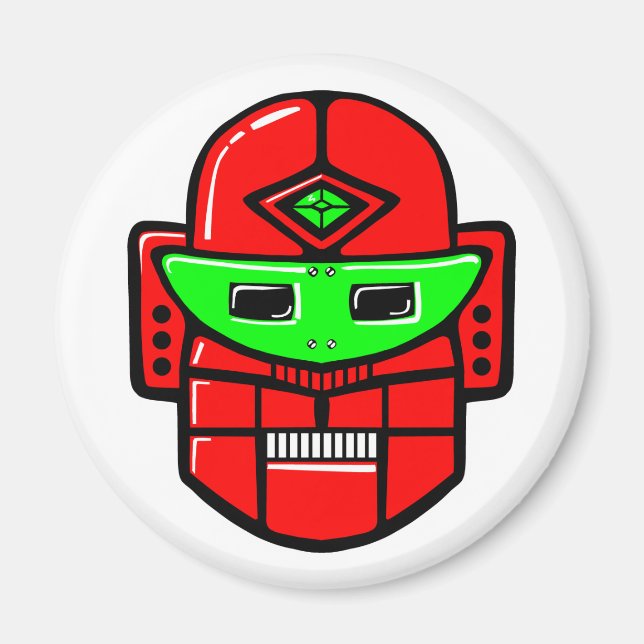 Retro Robot Head Magnet (Front)