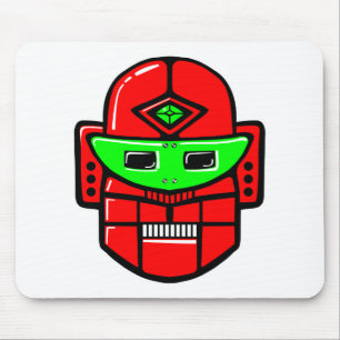 Retro Robot Head Mouse Pad