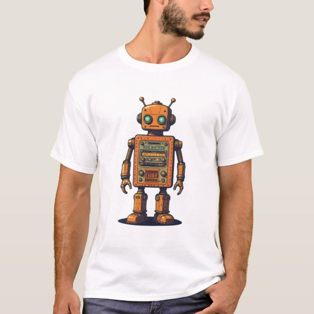 Retro Robot Logo T-Shirt (Front)