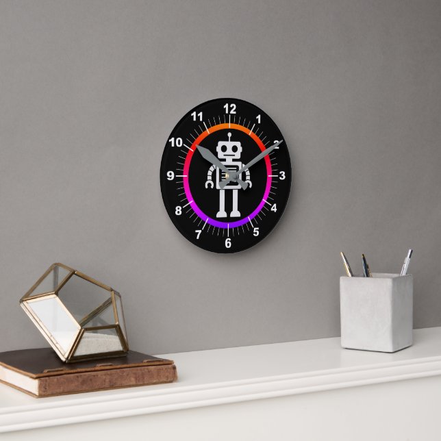Retro Robot Round Clock (Office)