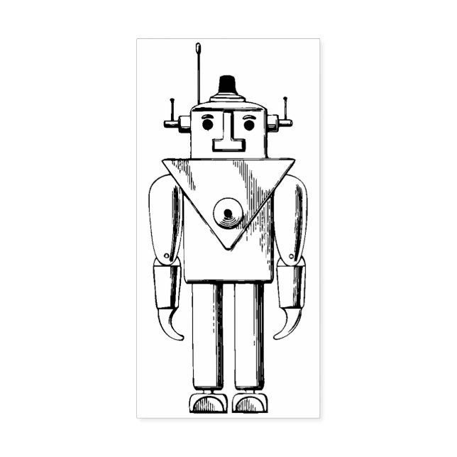Retro Robot Rubber Stamp (Imprint)