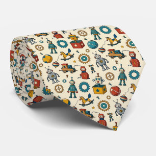 Retro Robots STEM Tie