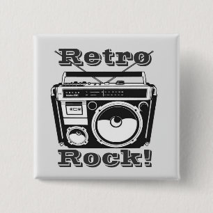 Retro Rock! 15 Cm Square Badge