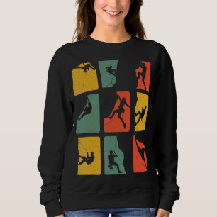 Retro Rock Climber Vintage Climbing Mountains Clim Sweatshirt