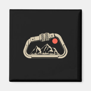 Retro Rock Climbing Bouldering Mountain Carabiner Magnet